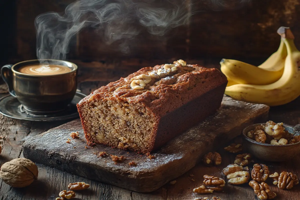 Starbucks Banana Bread with Coffee and Walnuts