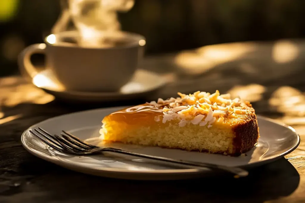 Caribbean coconut cake with corn syrup