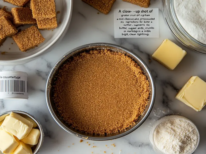 Preparing graham cracker crust for mini cheesecakes