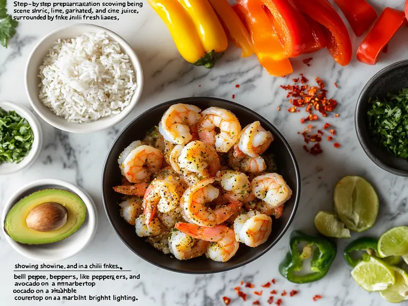 Marinated shrimp preparation for a shrimp bowl recipe