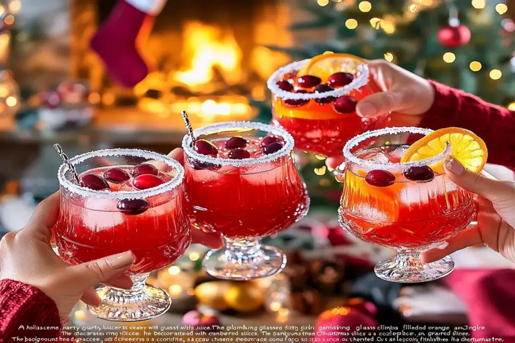 Guests enjoying Jingle Juice at a holiday party