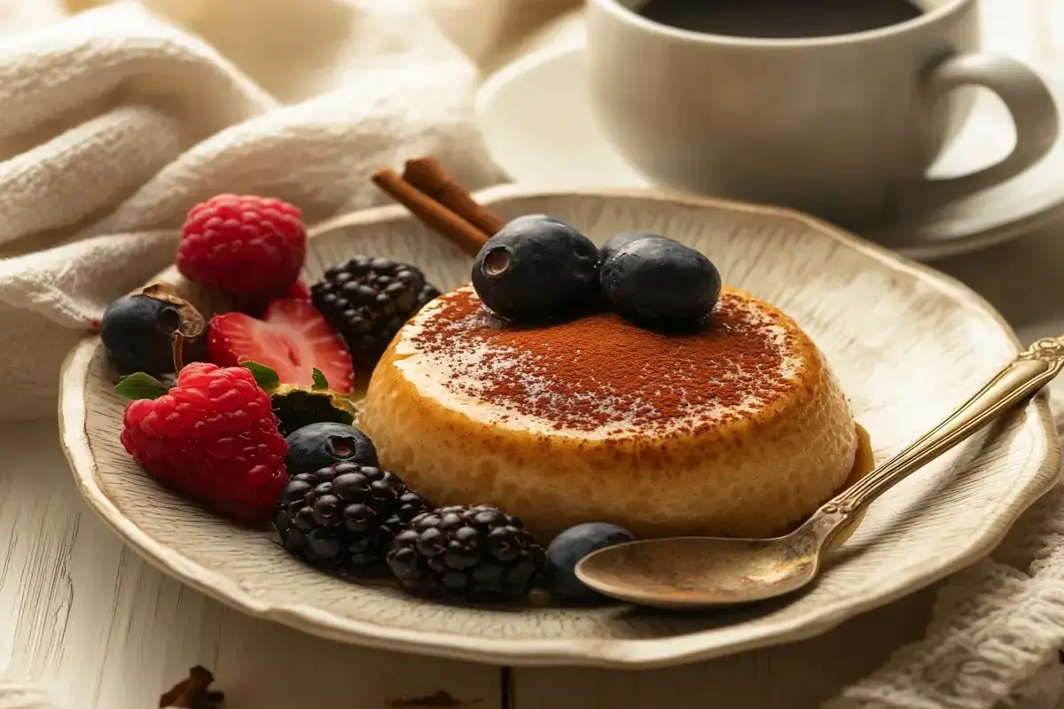 Creamy arroz con leche topped with cinnamon in a rustic bowl